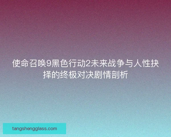 使命召唤9黑色行动2未来战争与人性抉择的终极对决剧情剖析