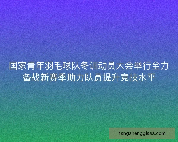 国家青年羽毛球队冬训动员大会举行全力备战新赛季助力队员提升竞技水平