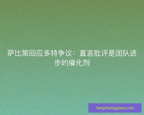 萨比策回应多特争议：直言批评是团队进步的催化剂
