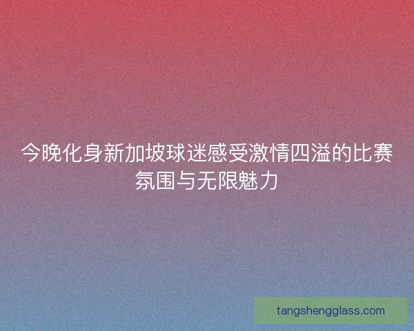 今晚化身新加坡球迷感受激情四溢的比赛氛围与无限魅力