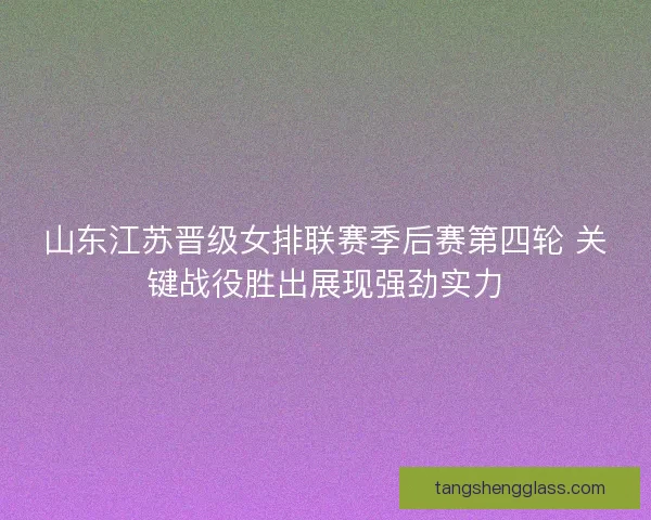 山东江苏晋级女排联赛季后赛第四轮 关键战役胜出展现强劲实力
