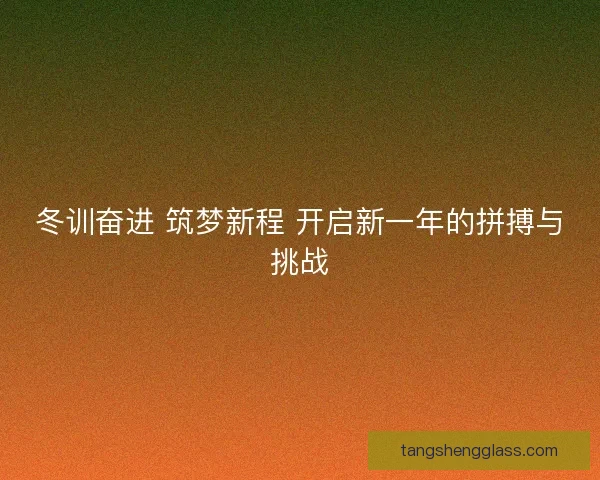 冬训奋进 筑梦新程 开启新一年的拼搏与挑战
