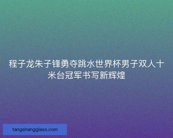 程子龙朱子锋勇夺跳水世界杯男子双人十米台冠军书写新辉煌 程子龙朱子锋勇夺跳水世界杯男子双人十米台冠军书写新辉煌